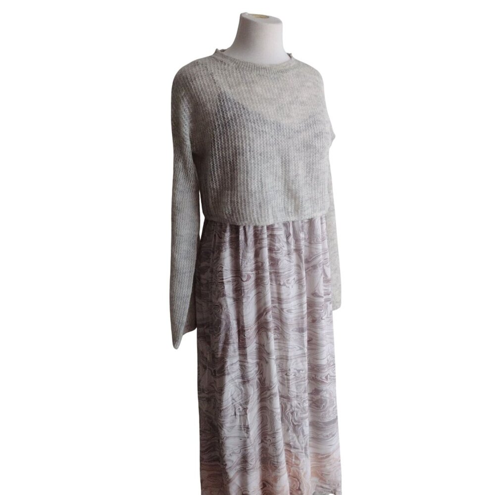 Anthropologie 2 pc Sweater Dress S NEW Alpaca Wool Swirl Print Midi - Picture 12 of 14